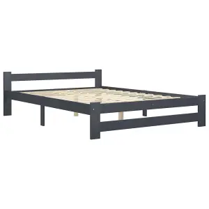 Berkfield Bed Frame Dark Grey Solid Pine Wood 160x200 cm