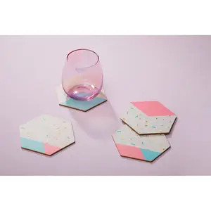 Maison by Premier Mimo Set Of 4 Hexagonal Cork Coasters