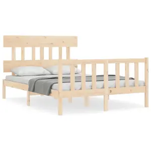 Berkfield Bed Frame with Headboard 140x200 cm Solid Wood