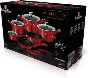 Berlingerh Haus 15 Piece Metal Cookware Set RED