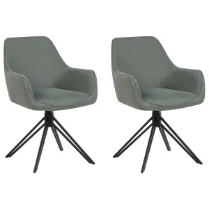 Set of 2 Chairs JODAR Dark Green