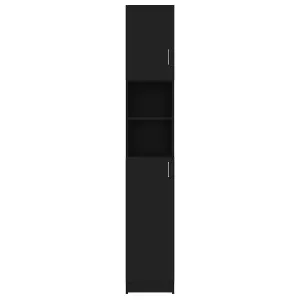 Berkfield Bathroom Cabinet Black 32x25.5x190 cm Engineered Wood