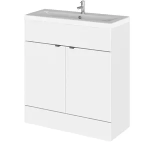 Ceramic 800mm Free-standing Single Vanity Unit Gloss White