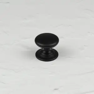 32mm Matt Black Cabinet Knob Round Cupboard Door Drawer Pull Handle Kitchen Wardrobe Furniture Replacement