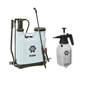 Faithfull Pressure Knapsack Sprayer 16 Litre FAISPRAY16 & 2 Litre Hand Sprayer