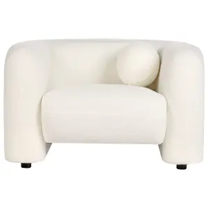 4 Seater Boucle Living Room Set White LEIREN