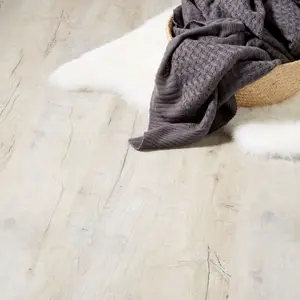 GoodHome Brisbane Grey Wood planks Bleached wood effect Laminate Flooring, 1.996m²