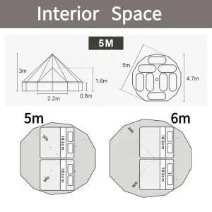 Latourreg Rainproof Sturdy Oxford Camping Tent Portable UV Protection