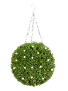 Best Artificial Pre-Lit Outdoor 28cm Conifer hanging Plastic Grass Topiary Ball