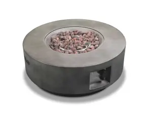 MDA Designs FUSION Dark Grey Lavish Garden and Patio Fire Pit with Eco-Stone Finish - Fully Assembled