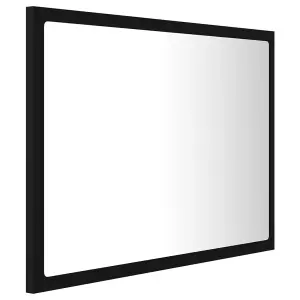 Berkfield LED Bathroom Mirror Black 60x8.5x37 cm Engineered Wood