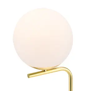 GoodHome Baldaz Round Matt Brass effect Table light