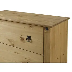 Mercers Furniture Corona 3 Drawer Budget Chest of Drawers Solid Pine with Mexican Styling