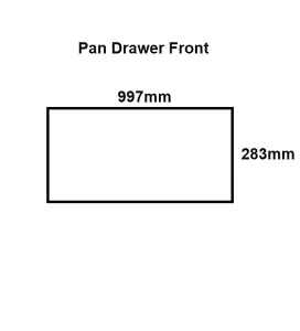 WTC Cashmere Gloss Vogue Lacquered Finish 283mm X 997mm (1000mm) Slab Style Kitchen Pan Drawer Fascia 18mm Thickness Undrilled