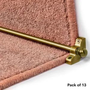 13 Pack - Hollow Stair Carpet Runner Rods - Affordable Stair Rod Bars - Bronze Finish - 70cm (27.5") width