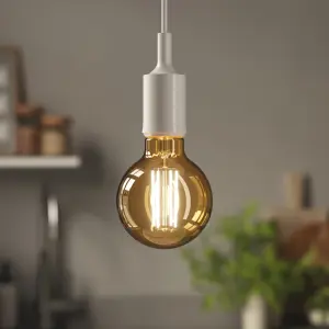 Diall G80 B22 5.5W 470lm 330° Amber Globe Warm white LED Filament Light bulb