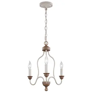 Elstead Hartsville Chandelier 3 Light Beachwood Finish, E14