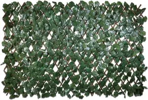 Artificial Expandable Faux Leaf Fence Privacy Screen for Balcony Patio 1PC Green 2x1m