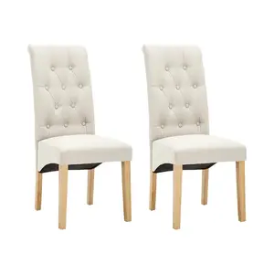 Anya Upholstered Dining Chair (Set of 2) Cream