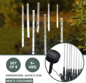 8 Large Solar Powered Stake Lights with Bubble Effect LED Lights Decorative Garden lighting