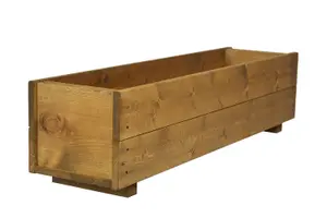 Wooden Trough Planters Container Plant Flower Large Boxes 90cm Set of 2