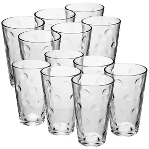 URBNLIVING 300ml 12 Pcs Paris Drinking Patterned Cup Water Juice Cocktail Tumbler Glassware Sets