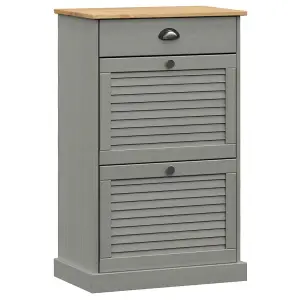 Berkfield Shoe Cabinet VIGO 60x35x96 cm Grey Solid Wood Pine