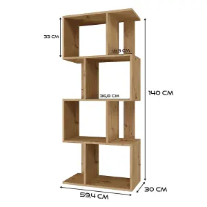 4P Fiesta Freestanding Bookcase Artisan Oak