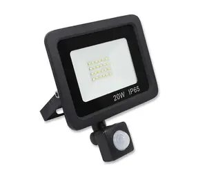 20w LED Floodlight with PIR - Black Casing