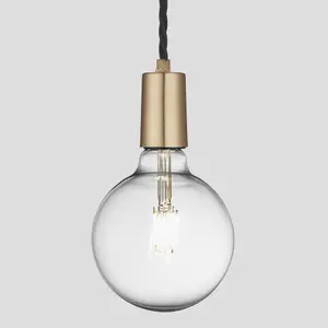 Industville Sleek Edison Pendant, 1 Wire, Brass