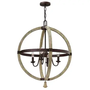 Elstead Middlefield Chandelier 4 Light Iron Rust Finish, E14