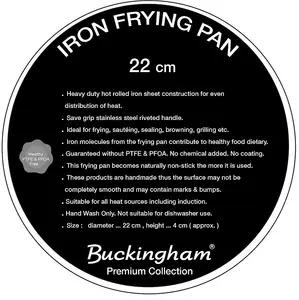 Buckingham  Frying Pan Induction  with Soft Touch Handle, 22cm , Premium Iron