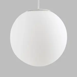 ValueLights Metropolis Modern Large White Glass Globe Ceiling Pendant Light Shade