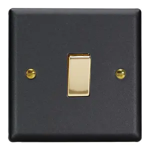 Varilight 1-Gang 10A 1- or 2-Way Rocker Switch Vogue Matt Black