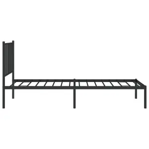 Berkfield Metal Bed Frame with Headboard Black 80x200 cm