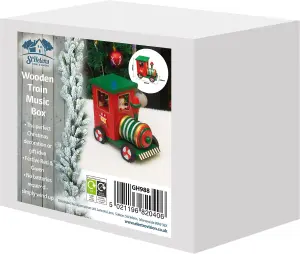 Home Festive Wooden Musical Christmas Train Music Box