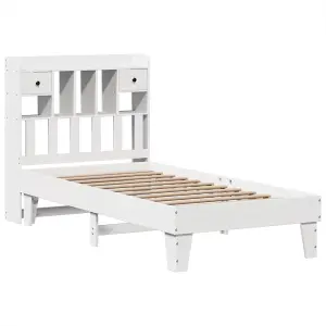 Berkfield Bed Frame without Mattress White 90x190 cm Single Solid Wood Pine