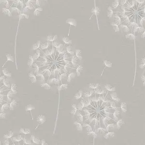 Holden Décor Opus Allora Grey Dandelion Embossed Wallpaper