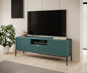 Stylish Nova TV Cabinet H560mm W1540mm D390mm in Green - Bold Entertainment Storage Solution