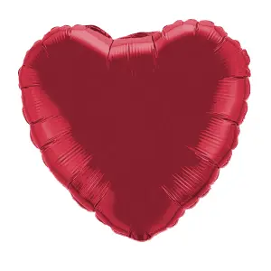 Unique Party Heart Foil Balloon (Pack Of 5) Burgundy (18in)