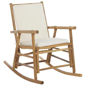 Garden Rocking Chair FRIGOLE Bamboo Wood Light Wood