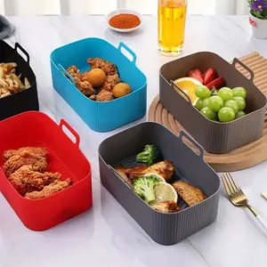 Silicone Air Fryer Liner Rectangle Slim Reusable Liner 19.5 x 11.5cm