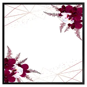 Geometrics & flowers (Picutre Frame) / 30x30" / White