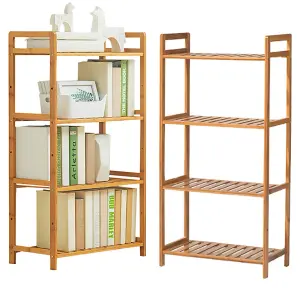 4 Tier Bookshelves Home Office Bookcase Shelf Storage Organizer for Bedroom Living Room Home Office 500mm(W)