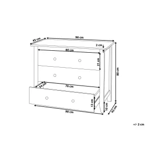 Beliani Rustic 3 Drawer Chest White TORRANCE