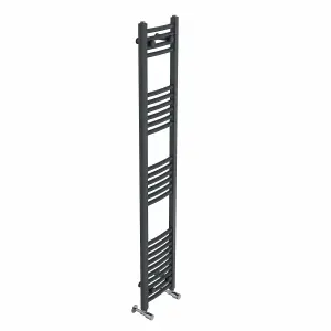 Right Radiators 1600x300 mm Curved Heated Towel Rail Radiator Bathroom Ladder Warmer Anthracite