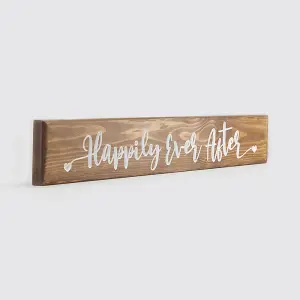 Peak Heritage Engraved Wooden Wedding Sign 60cm - Happily Ever After