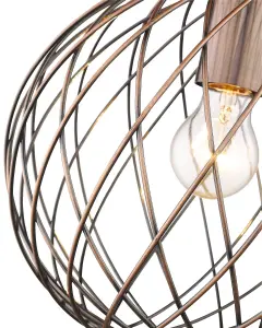 Luminosa Spring Wire Ceiling Pendant Antique Copper, E27