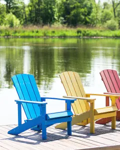 Beliani Retro Garden Chair ADIRONDACK Blue