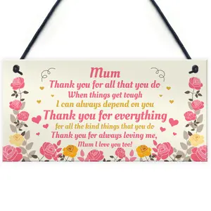 Special Mum Gift From Son Daughter Hanging Plaque Gift For Mum Birthday Christmas Gift